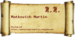 Matkovich Martin névjegykártya