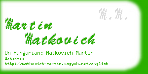 martin matkovich business card